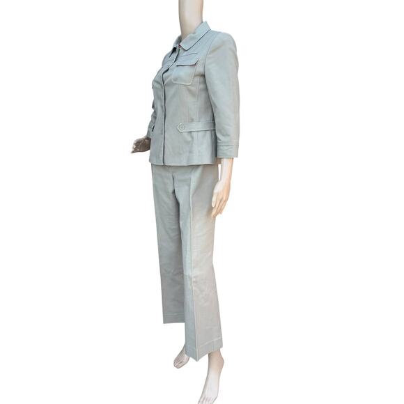 T Tahari 6 Business Suit Set Jacket & Pants 2PC Safari Utility Straight Leg - Picture 5 of 16